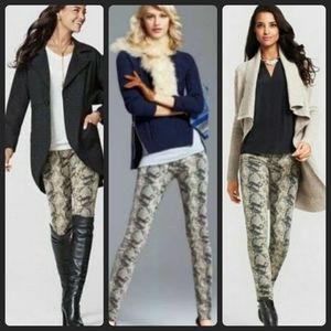 CAbi Diamondback Snake Print Skinny Jeans